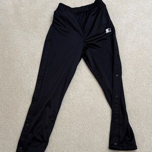 STARTER Mens Black tear away pants with side Snaps.